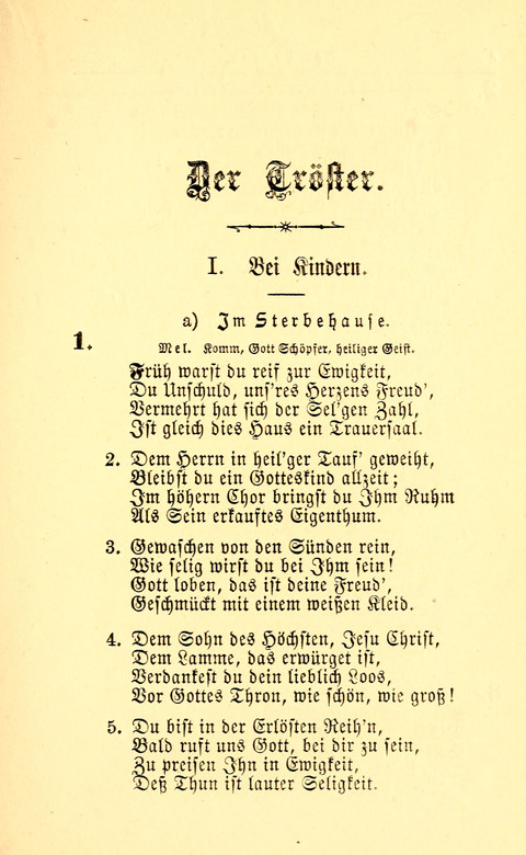 Der Tröster: oder Trost und Mahnung in Liedern und Betrachtungen bei der Trennung von den Unsrigen zum Gebracuh bei Leichenbegängnissen sowie auch im Familienkreise. page 3