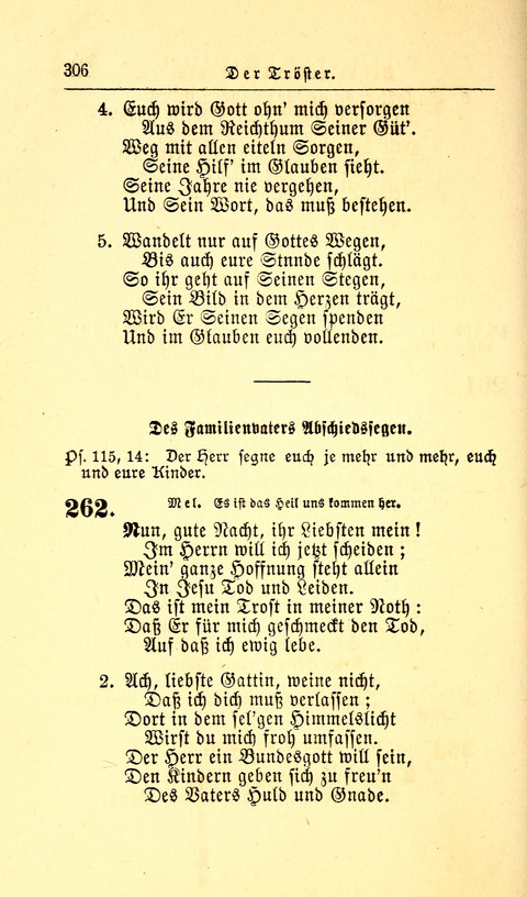 Der Tröster: oder Trost und Mahnung in Liedern und Betrachtungen bei der Trennung von den Unsrigen zum Gebracuh bei Leichenbegängnissen sowie auch im Familienkreise. page 308