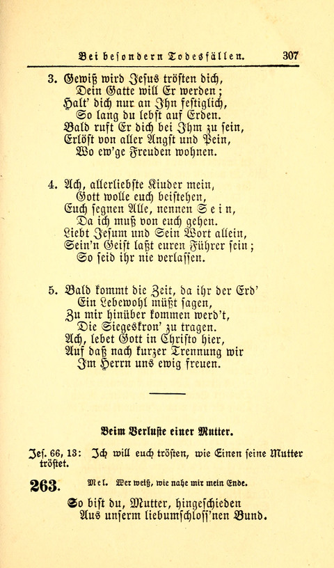 Der Tröster: oder Trost und Mahnung in Liedern und Betrachtungen bei der Trennung von den Unsrigen zum Gebracuh bei Leichenbegängnissen sowie auch im Familienkreise. page 309