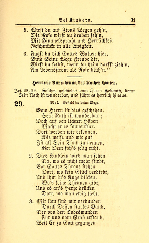 Der Tröster: oder Trost und Mahnung in Liedern und Betrachtungen bei der Trennung von den Unsrigen zum Gebracuh bei Leichenbegängnissen sowie auch im Familienkreise. page 31