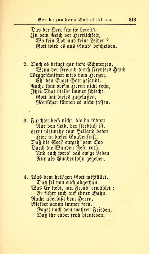 Der Tröster: oder Trost und Mahnung in Liedern und Betrachtungen bei der Trennung von den Unsrigen zum Gebracuh bei Leichenbegängnissen sowie auch im Familienkreise. page 315