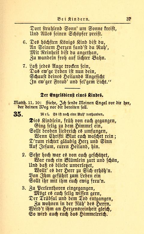 Der Tröster: oder Trost und Mahnung in Liedern und Betrachtungen bei der Trennung von den Unsrigen zum Gebracuh bei Leichenbegängnissen sowie auch im Familienkreise. page 37