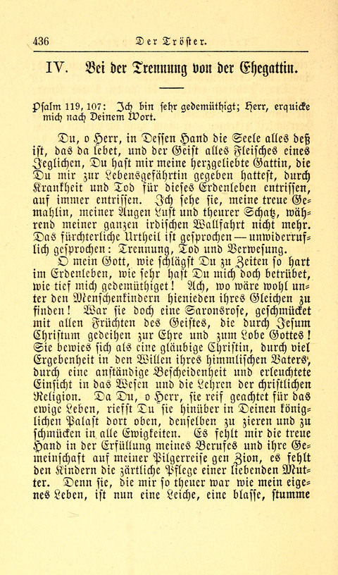 Der Tröster: oder Trost und Mahnung in Liedern und Betrachtungen bei der Trennung von den Unsrigen zum Gebracuh bei Leichenbegängnissen sowie auch im Familienkreise. page 438