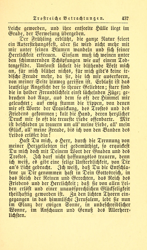 Der Tröster: oder Trost und Mahnung in Liedern und Betrachtungen bei der Trennung von den Unsrigen zum Gebracuh bei Leichenbegängnissen sowie auch im Familienkreise. page 439