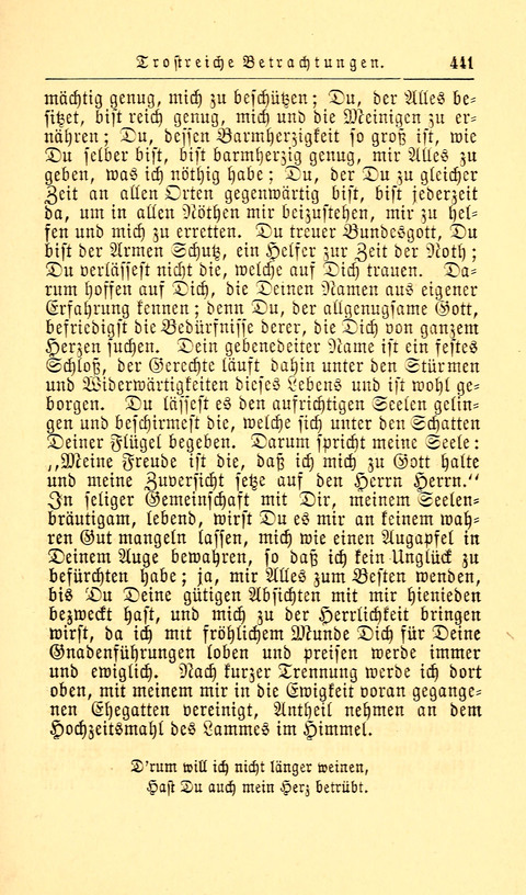 Der Tröster: oder Trost und Mahnung in Liedern und Betrachtungen bei der Trennung von den Unsrigen zum Gebracuh bei Leichenbegängnissen sowie auch im Familienkreise. page 443