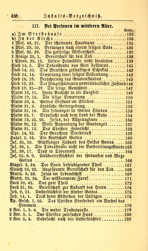 Der Tröster: oder Trost und Mahnung in Liedern und Betrachtungen bei der Trennung von den Unsrigen zum Gebracuh bei Leichenbegängnissen sowie auch im Familienkreise. page 460