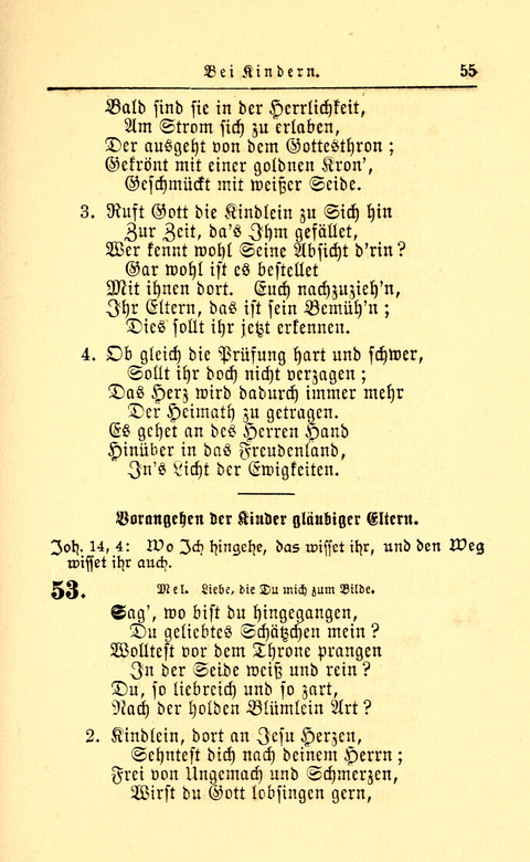 Der Tröster: oder Trost und Mahnung in Liedern und Betrachtungen bei der Trennung von den Unsrigen zum Gebracuh bei Leichenbegängnissen sowie auch im Familienkreise. page 55