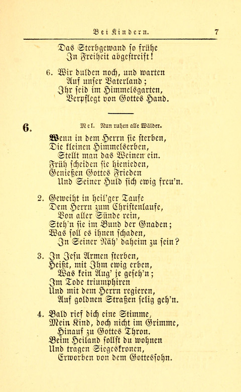 Der Tröster: oder Trost und Mahnung in Liedern und Betrachtungen bei der Trennung von den Unsrigen zum Gebracuh bei Leichenbegängnissen sowie auch im Familienkreise. page 7