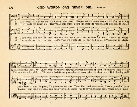 Twilight Zephyrs: a new collection of hymns and tunes for Sunday schools, missionary meetings, anniversaries, temperance meetings and the social circle page 12