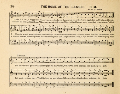 Twilight Zephyrs: a new collection of hymns and tunes for Sunday schools, missionary meetings, anniversaries, temperance meetings and the social circle page 18