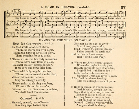 Twilight Zephyrs: a new collection of hymns and tunes for Sunday schools, missionary meetings, anniversaries, temperance meetings and the social circle page 67