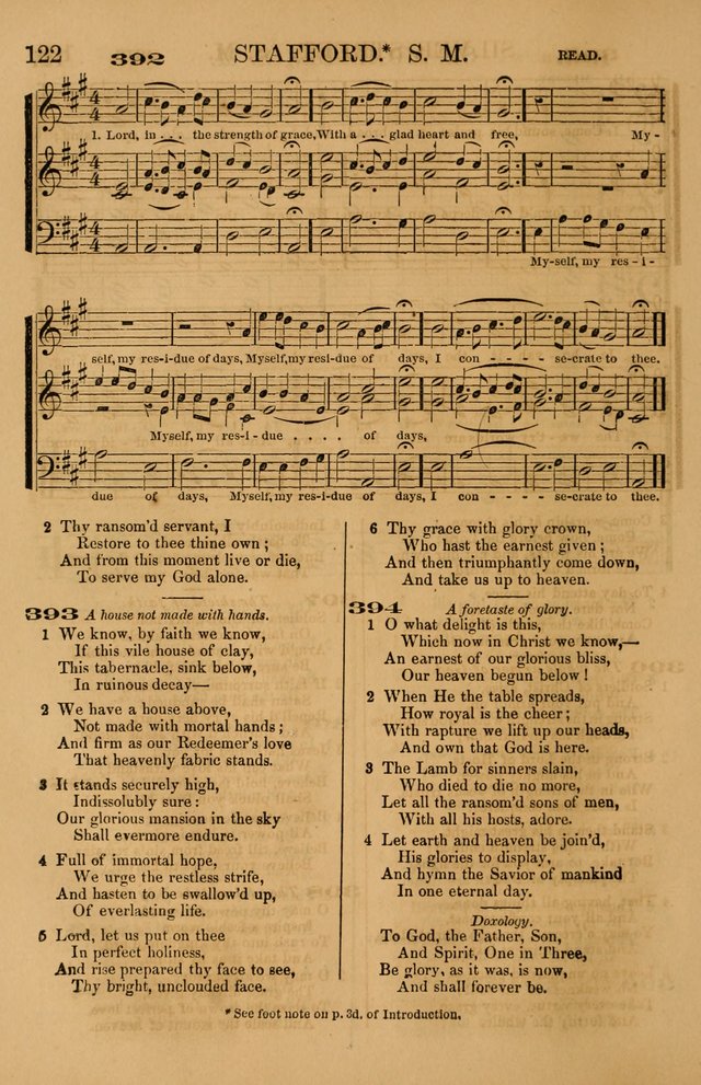 The Tribute of Praise: a collection of hymns and tunes for public and social worship, and for use in the family circle page 122