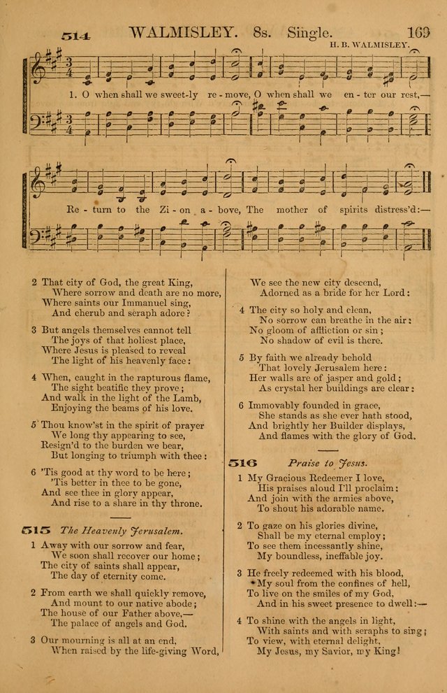 The Tribute of Praise: a collection of hymns and tunes for public and social worship, and for use in the family circle page 169