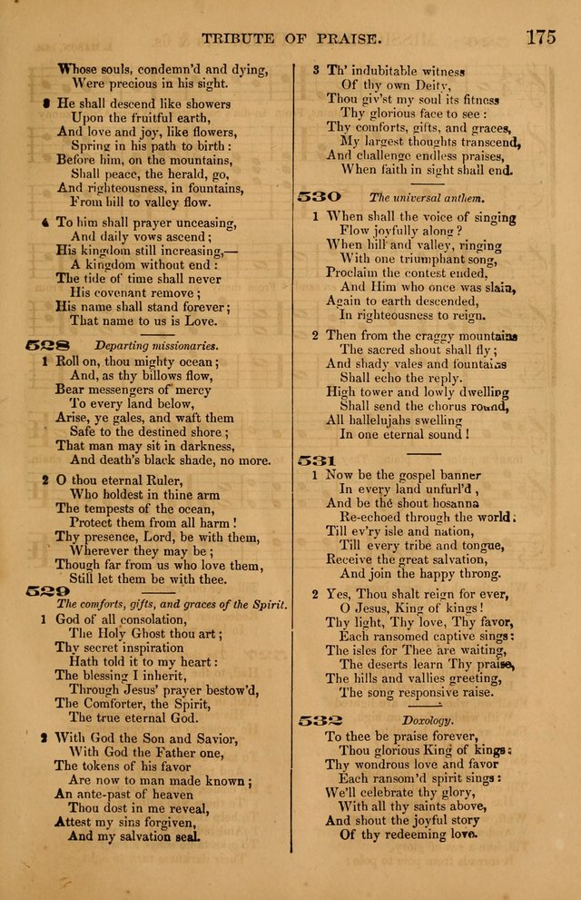 The Tribute of Praise: a collection of hymns and tunes for public and social worship, and for use in the family circle page 175