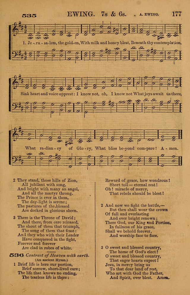 The Tribute of Praise: a collection of hymns and tunes for public and social worship, and for use in the family circle page 177