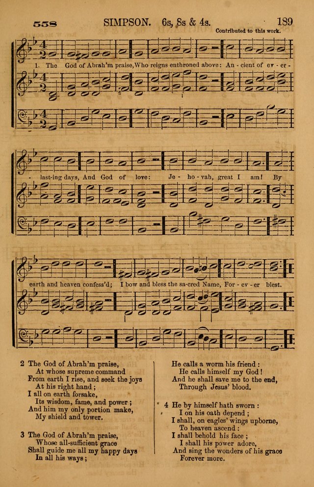 The Tribute of Praise: a collection of hymns and tunes for public and social worship, and for use in the family circle page 189