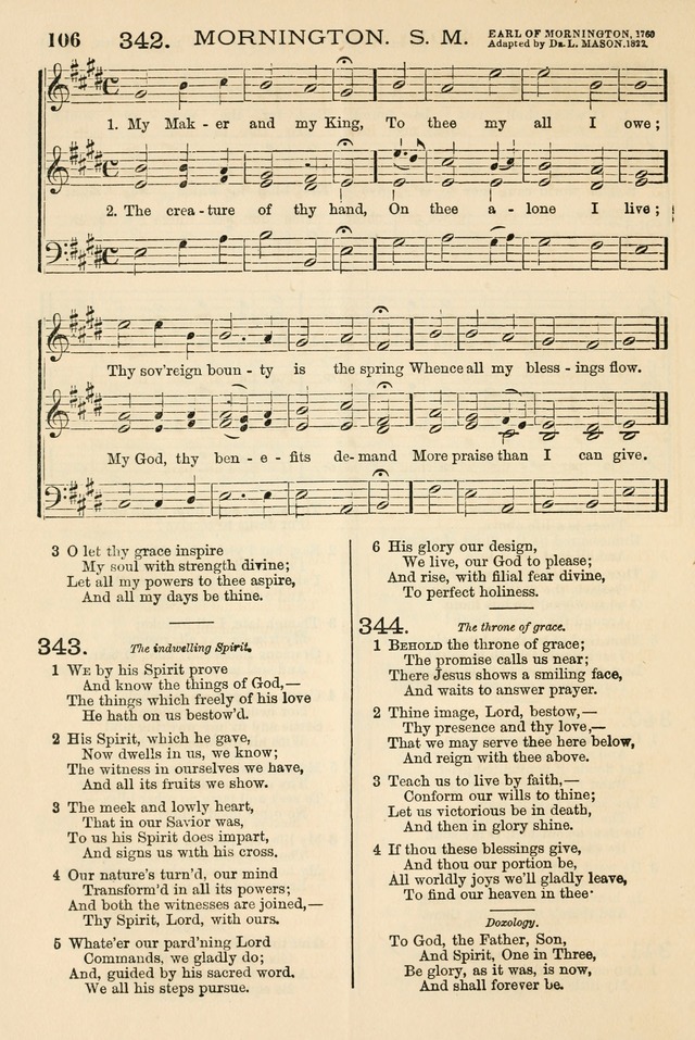 The Tribute of Praise: a collection of hymns and tunes for public and social worship, and for the use in the family circle and Sabbath school page 106