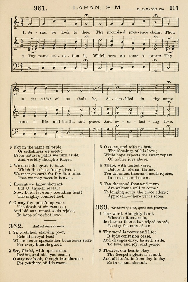 The Tribute of Praise: a collection of hymns and tunes for public and social worship, and for the use in the family circle and Sabbath school page 113