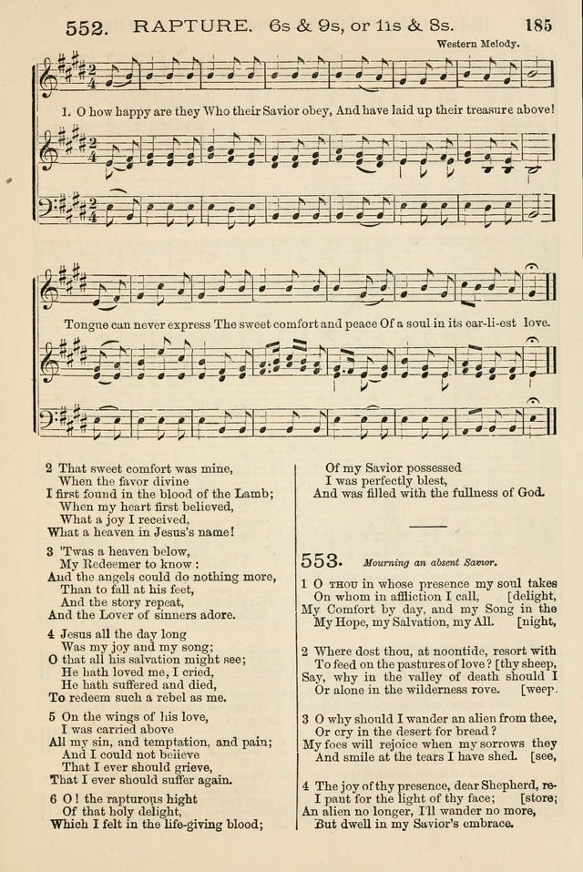 The Tribute of Praise: a collection of hymns and tunes for public and social worship, and for the use in the family circle and Sabbath school page 185