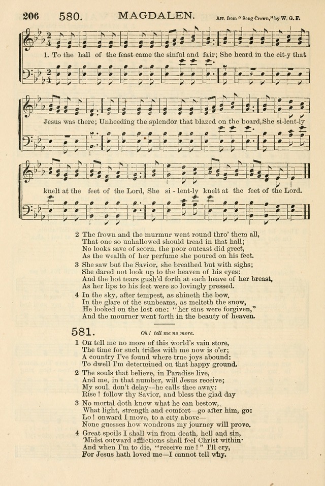 The Tribute of Praise: a collection of hymns and tunes for public and social worship, and for the use in the family circle and Sabbath school page 206