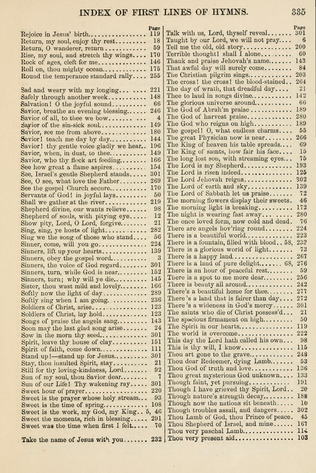 The Tribute of Praise: a collection of hymns and tunes for public and social worship, and for the use in the family circle and Sabbath school page 335