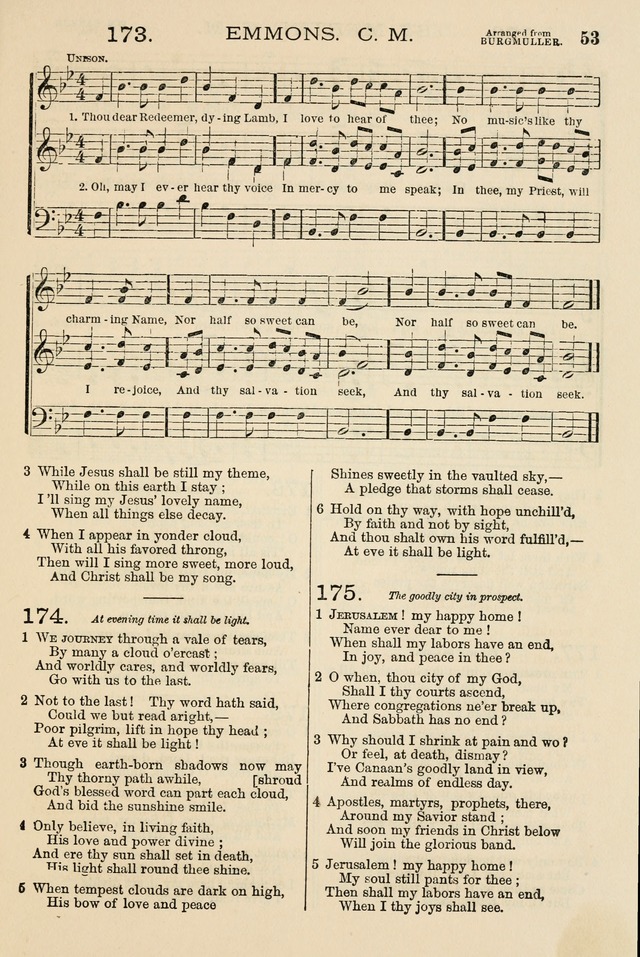 The Tribute of Praise: a collection of hymns and tunes for public and social worship, and for the use in the family circle and Sabbath school page 53