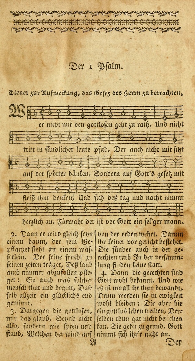 Ein Unpartheyisches Gesang-Buch: enthaltend geistreiche Lieder und Psalmen, zum allgemeinen Gebrauch des wahren Gottesdienstes auf begehren der Brüderschaft der Menoniten Gemeinen...(2nd verb. aufl.) page 1