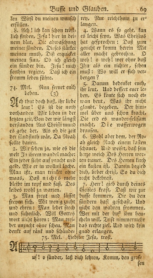 Ein Unpartheyisches Gesang-Buch: enthaltend geistreiche Lieder und Psalmen, zum allgemeinen Gebrauch des wahren Gottesdienstes auf begehren der Brüderschaft der Menoniten Gemeinen...(2nd verb. aufl.) page 141