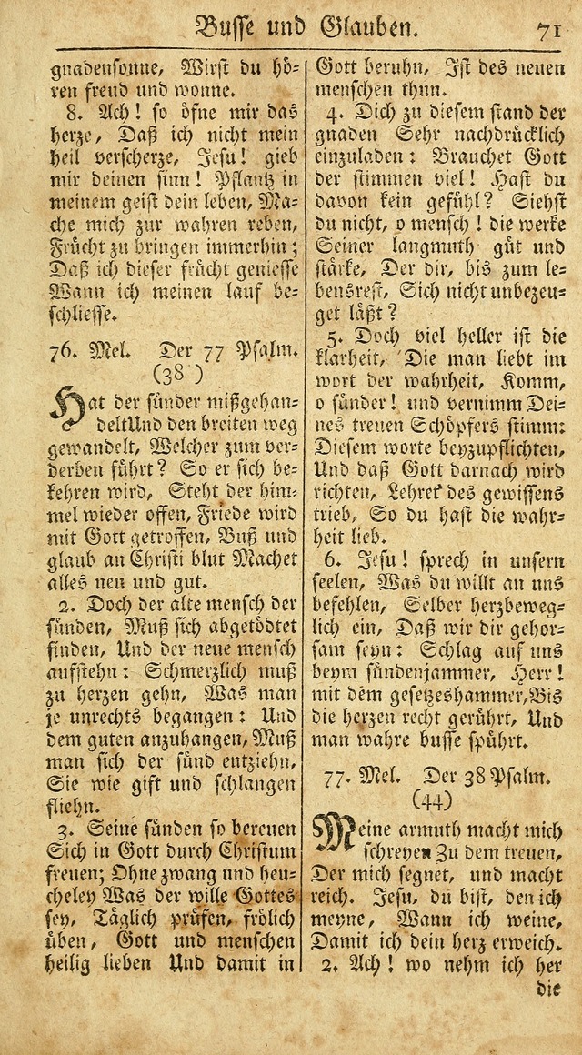 Ein Unpartheyisches Gesang-Buch: enthaltend geistreiche Lieder und Psalmen, zum allgemeinen Gebrauch des wahren Gottesdienstes auf begehren der Brüderschaft der Menoniten Gemeinen...(2nd verb. aufl.) page 143