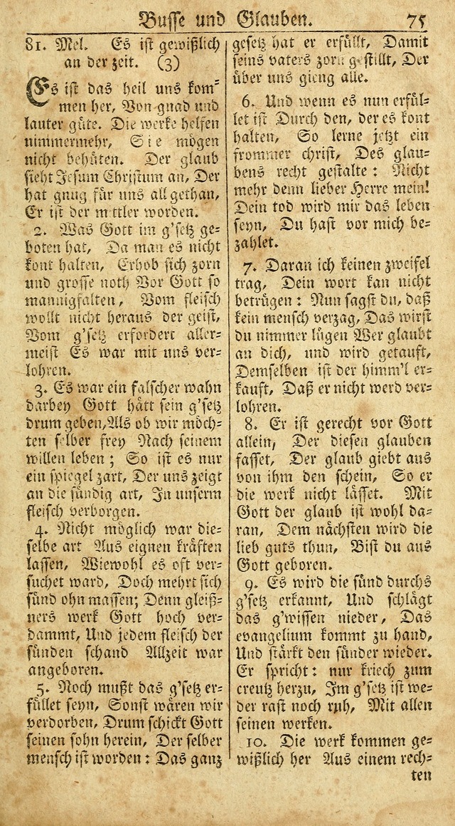 Ein Unpartheyisches Gesang-Buch: enthaltend geistreiche Lieder und Psalmen, zum allgemeinen Gebrauch des wahren Gottesdienstes auf begehren der Brüderschaft der Menoniten Gemeinen...(2nd verb. aufl.) page 147