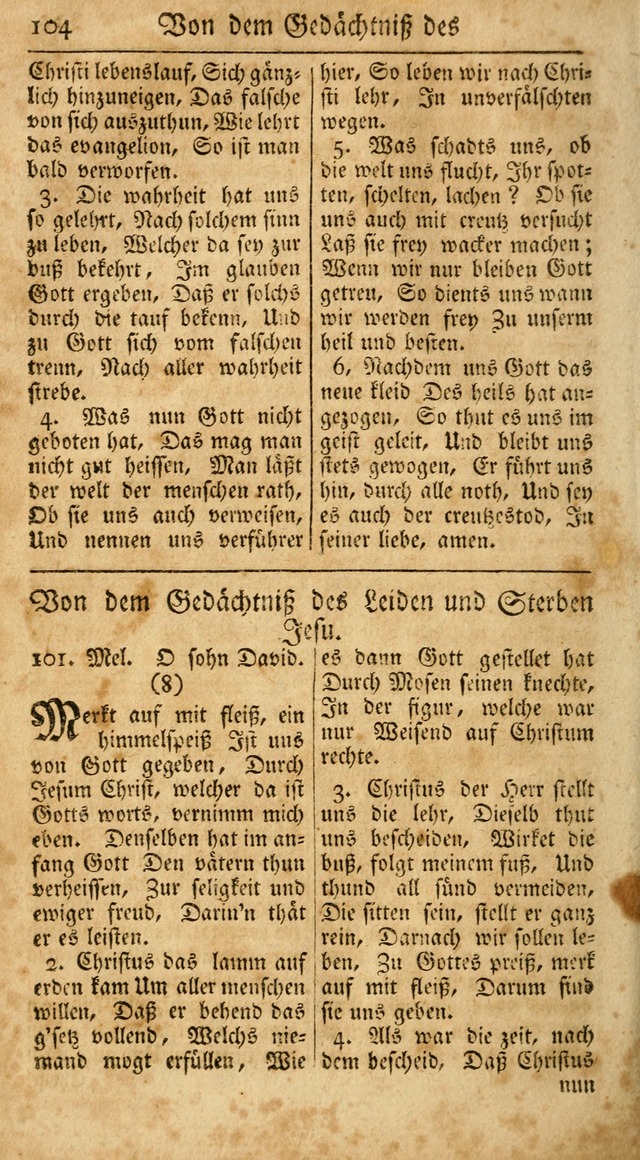 Ein Unpartheyisches Gesang-Buch: enthaltend geistreiche Lieder und Psalmen, zum allgemeinen Gebrauch des wahren Gottesdienstes auf begehren der Brüderschaft der Menoniten Gemeinen...(2nd verb. aufl.) page 176