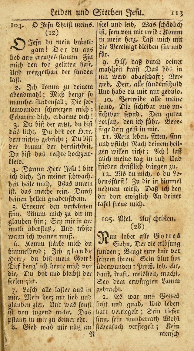 Ein Unpartheyisches Gesang-Buch: enthaltend geistreiche Lieder und Psalmen, zum allgemeinen Gebrauch des wahren Gottesdienstes auf begehren der Brüderschaft der Menoniten Gemeinen...(2nd verb. aufl.) page 185