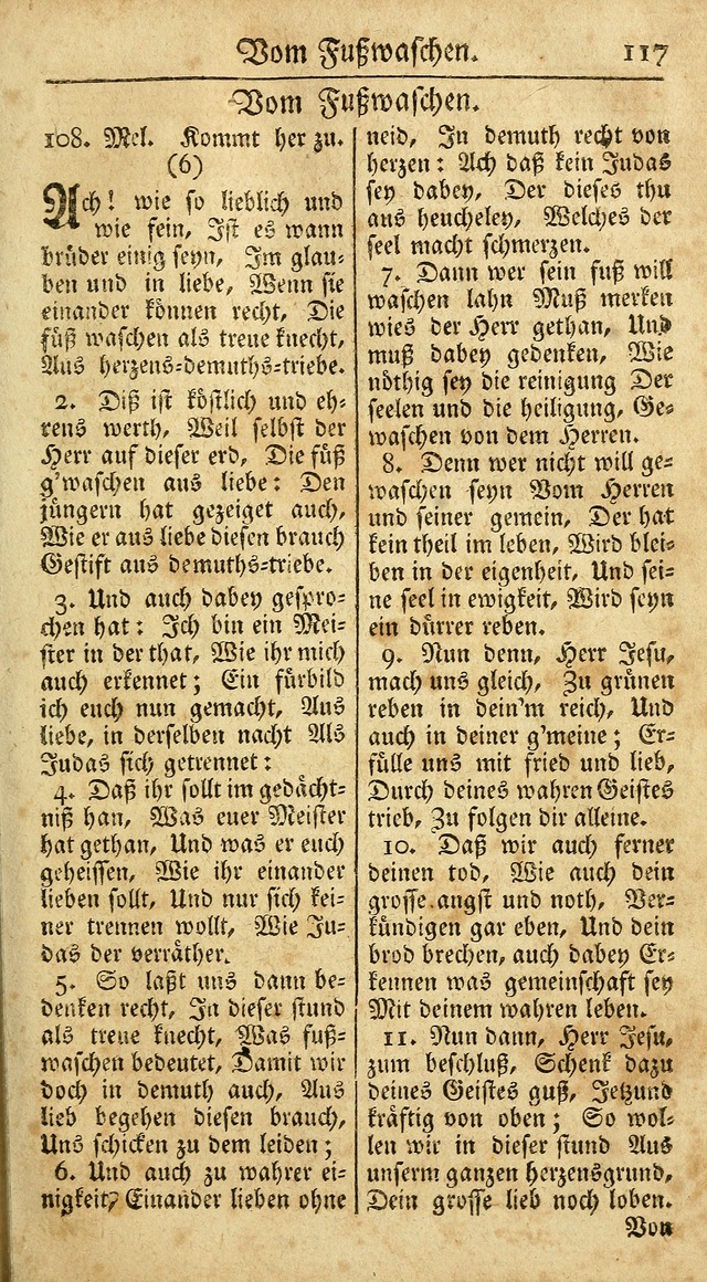 Ein Unpartheyisches Gesang-Buch: enthaltend geistreiche Lieder und Psalmen, zum allgemeinen Gebrauch des wahren Gottesdienstes auf begehren der Brüderschaft der Menoniten Gemeinen...(2nd verb. aufl.) page 189