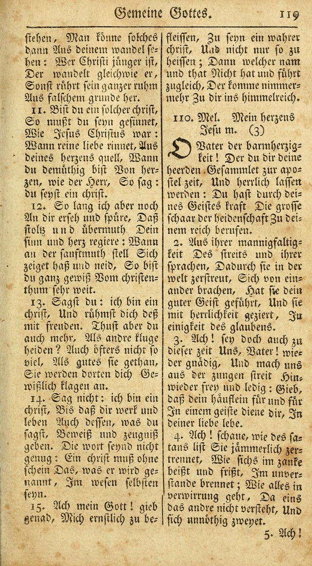 Ein Unpartheyisches Gesang-Buch: enthaltend geistreiche Lieder und Psalmen, zum allgemeinen Gebrauch des wahren Gottesdienstes auf begehren der Brüderschaft der Menoniten Gemeinen...(2nd verb. aufl.) page 191