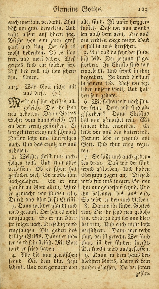 Ein Unpartheyisches Gesang-Buch: enthaltend geistreiche Lieder und Psalmen, zum allgemeinen Gebrauch des wahren Gottesdienstes auf begehren der Brüderschaft der Menoniten Gemeinen...(2nd verb. aufl.) page 195