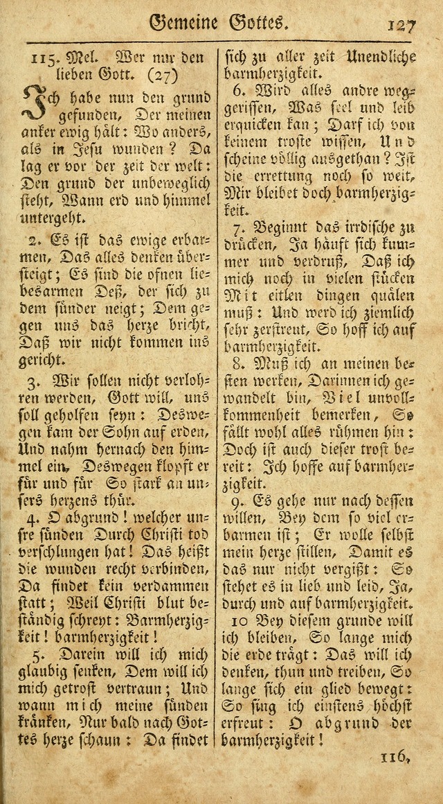 Ein Unpartheyisches Gesang-Buch: enthaltend geistreiche Lieder und Psalmen, zum allgemeinen Gebrauch des wahren Gottesdienstes auf begehren der Brüderschaft der Menoniten Gemeinen...(2nd verb. aufl.) page 199