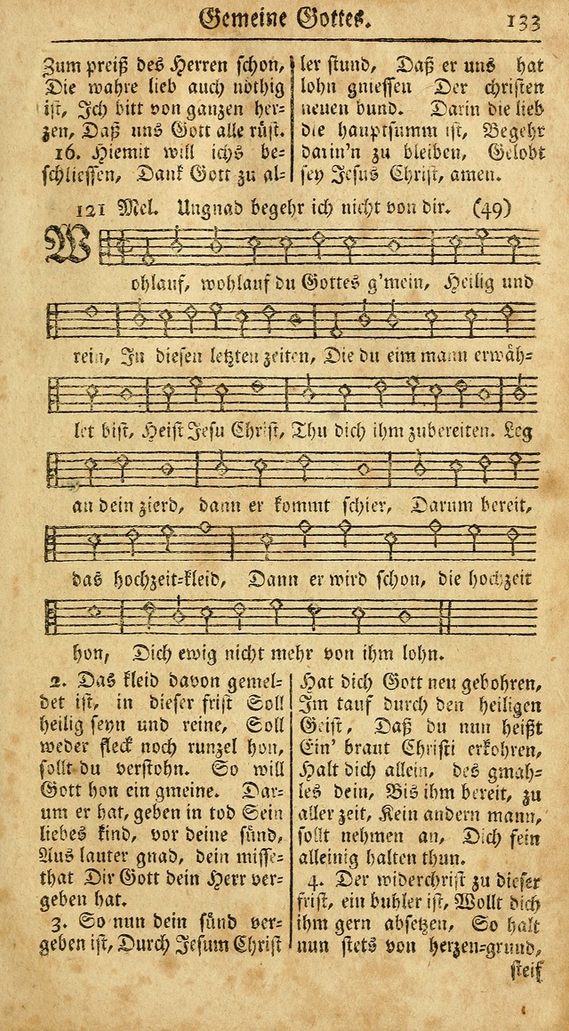 Ein Unpartheyisches Gesang-Buch: enthaltend geistreiche Lieder und Psalmen, zum allgemeinen Gebrauch des wahren Gottesdienstes auf begehren der Brüderschaft der Menoniten Gemeinen...(2nd verb. aufl.) page 205