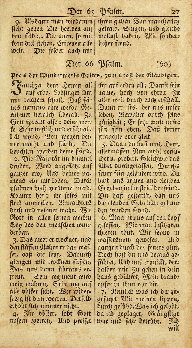 Ein Unpartheyisches Gesang-Buch: enthaltend geistreiche Lieder und Psalmen, zum allgemeinen Gebrauch des wahren Gottesdienstes auf begehren der Brüderschaft der Menoniten Gemeinen...(2nd verb. aufl.) page 25