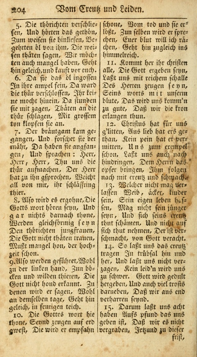 Ein Unpartheyisches Gesang-Buch: enthaltend geistreiche Lieder und Psalmen, zum allgemeinen Gebrauch des wahren Gottesdienstes auf begehren der Brüderschaft der Menoniten Gemeinen...(2nd verb. aufl.) page 276