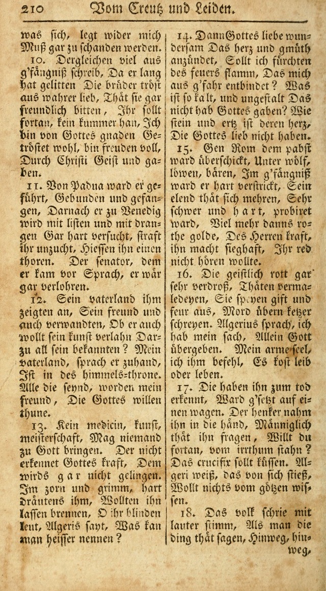 Ein Unpartheyisches Gesang-Buch: enthaltend geistreiche Lieder und Psalmen, zum allgemeinen Gebrauch des wahren Gottesdienstes auf begehren der Brüderschaft der Menoniten Gemeinen...(2nd verb. aufl.) page 282