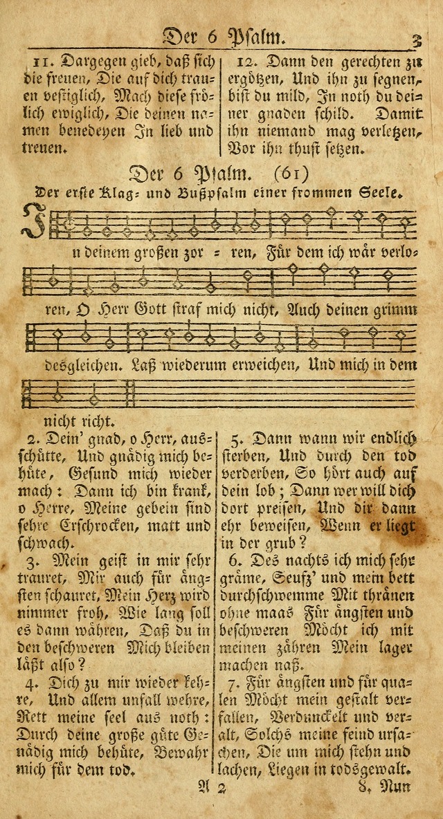 Ein Unpartheyisches Gesang-Buch: enthaltend geistreiche Lieder und Psalmen, zum allgemeinen Gebrauch des wahren Gottesdienstes auf begehren der Brüderschaft der Menoniten Gemeinen...(2nd verb. aufl.) page 3