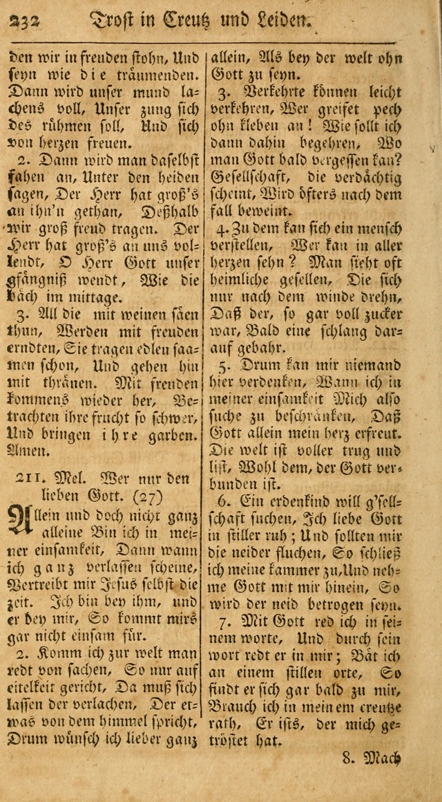 Ein Unpartheyisches Gesang-Buch: enthaltend geistreiche Lieder und Psalmen, zum allgemeinen Gebrauch des wahren Gottesdienstes auf begehren der Brüderschaft der Menoniten Gemeinen...(2nd verb. aufl.) page 302