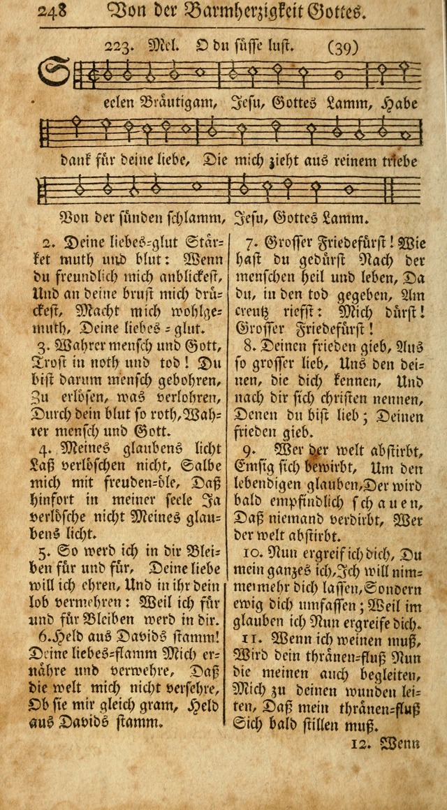 Ein Unpartheyisches Gesang-Buch: enthaltend geistreiche Lieder und Psalmen, zum allgemeinen Gebrauch des wahren Gottesdienstes auf begehren der Brüderschaft der Menoniten Gemeinen...(2nd verb. aufl.) page 316