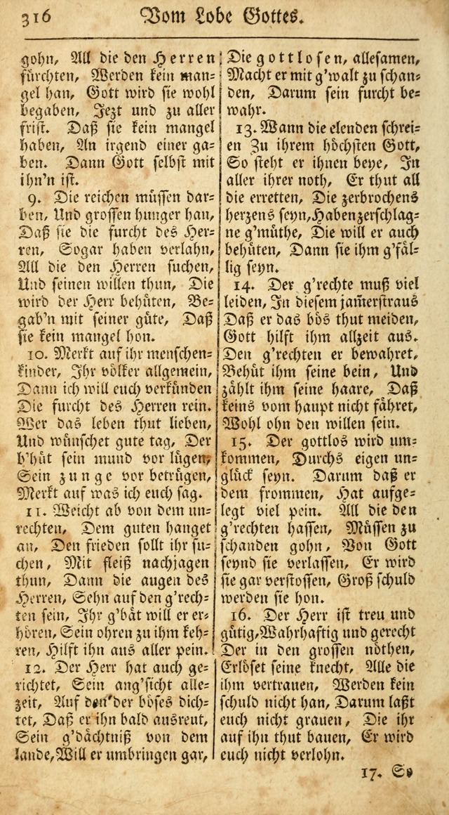 Ein Unpartheyisches Gesang-Buch: enthaltend geistreiche Lieder und Psalmen, zum allgemeinen Gebrauch des wahren Gottesdienstes auf begehren der Brüderschaft der Menoniten Gemeinen...(2nd verb. aufl.) page 384