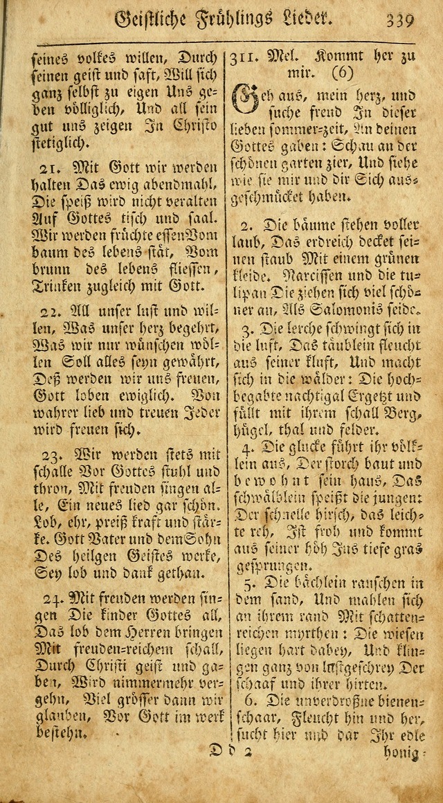 Ein Unpartheyisches Gesang-Buch: enthaltend geistreiche Lieder und Psalmen, zum allgemeinen Gebrauch des wahren Gottesdienstes auf begehren der Brüderschaft der Menoniten Gemeinen...(2nd verb. aufl.) page 407