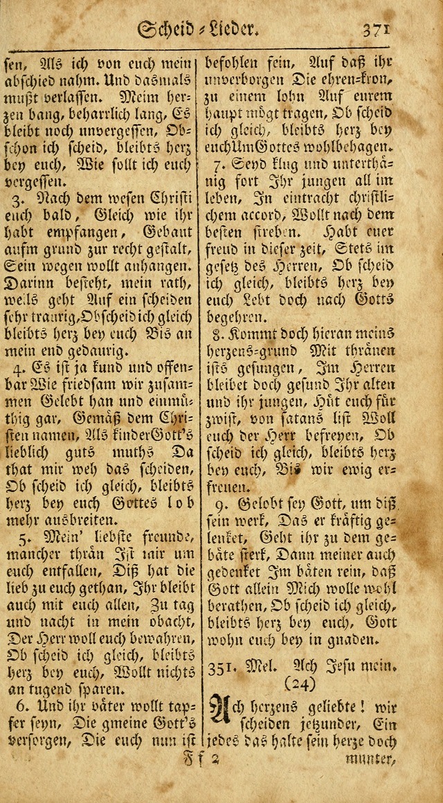 Ein Unpartheyisches Gesang-Buch: enthaltend geistreiche Lieder und Psalmen, zum allgemeinen Gebrauch des wahren Gottesdienstes auf begehren der Brüderschaft der Menoniten Gemeinen...(2nd verb. aufl.) page 439