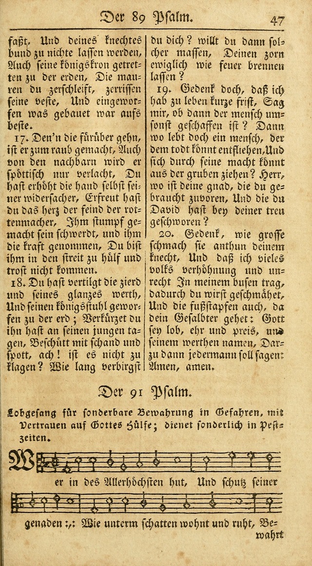 Ein Unpartheyisches Gesang-Buch: enthaltend geistreiche Lieder und Psalmen, zum allgemeinen Gebrauch des wahren Gottesdienstes auf begehren der Brüderschaft der Menoniten Gemeinen...(2nd verb. aufl.) page 45