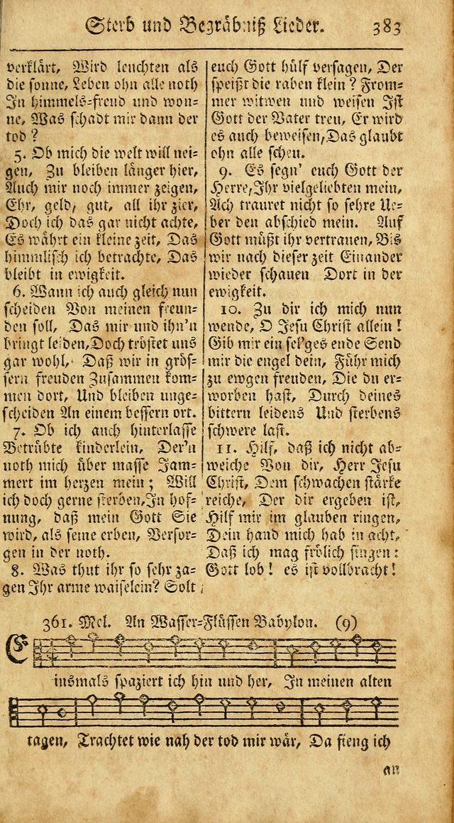 Ein Unpartheyisches Gesang-Buch: enthaltend geistreiche Lieder und Psalmen, zum allgemeinen Gebrauch des wahren Gottesdienstes auf begehren der Brüderschaft der Menoniten Gemeinen...(2nd verb. aufl.) page 451