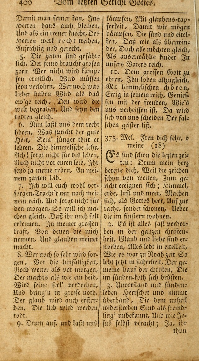 Ein Unpartheyisches Gesang-Buch: enthaltend geistreiche Lieder und Psalmen, zum allgemeinen Gebrauch des wahren Gottesdienstes auf begehren der Brüderschaft der Menoniten Gemeinen...(2nd verb. aufl.) page 468