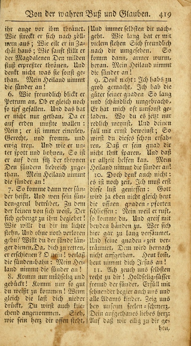 Ein Unpartheyisches Gesang-Buch: enthaltend geistreiche Lieder und Psalmen, zum allgemeinen Gebrauch des wahren Gottesdienstes auf begehren der Brüderschaft der Menoniten Gemeinen...(2nd verb. aufl.) page 487